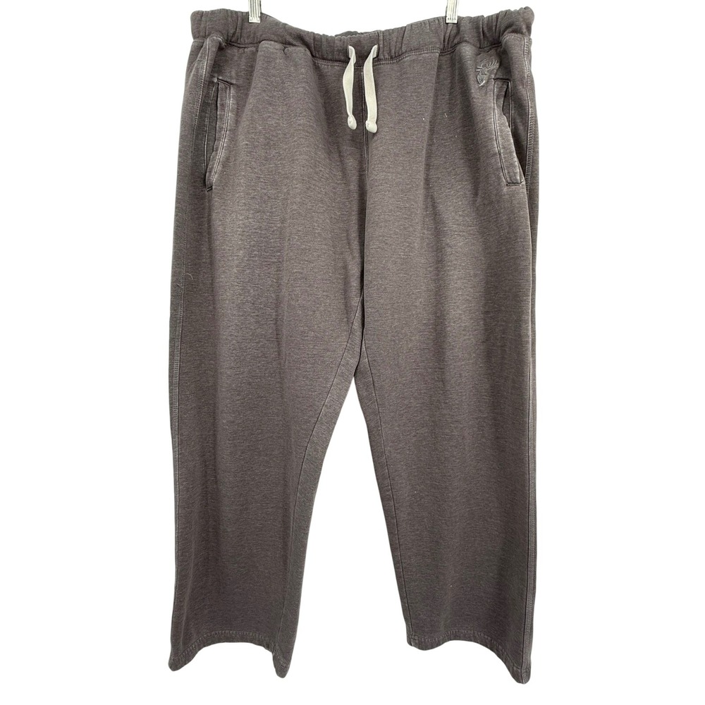 Vintage Roebuck & Co Buck Logo Mens Gray Sz XXL Fleece Sweatpants Y2K Activewear